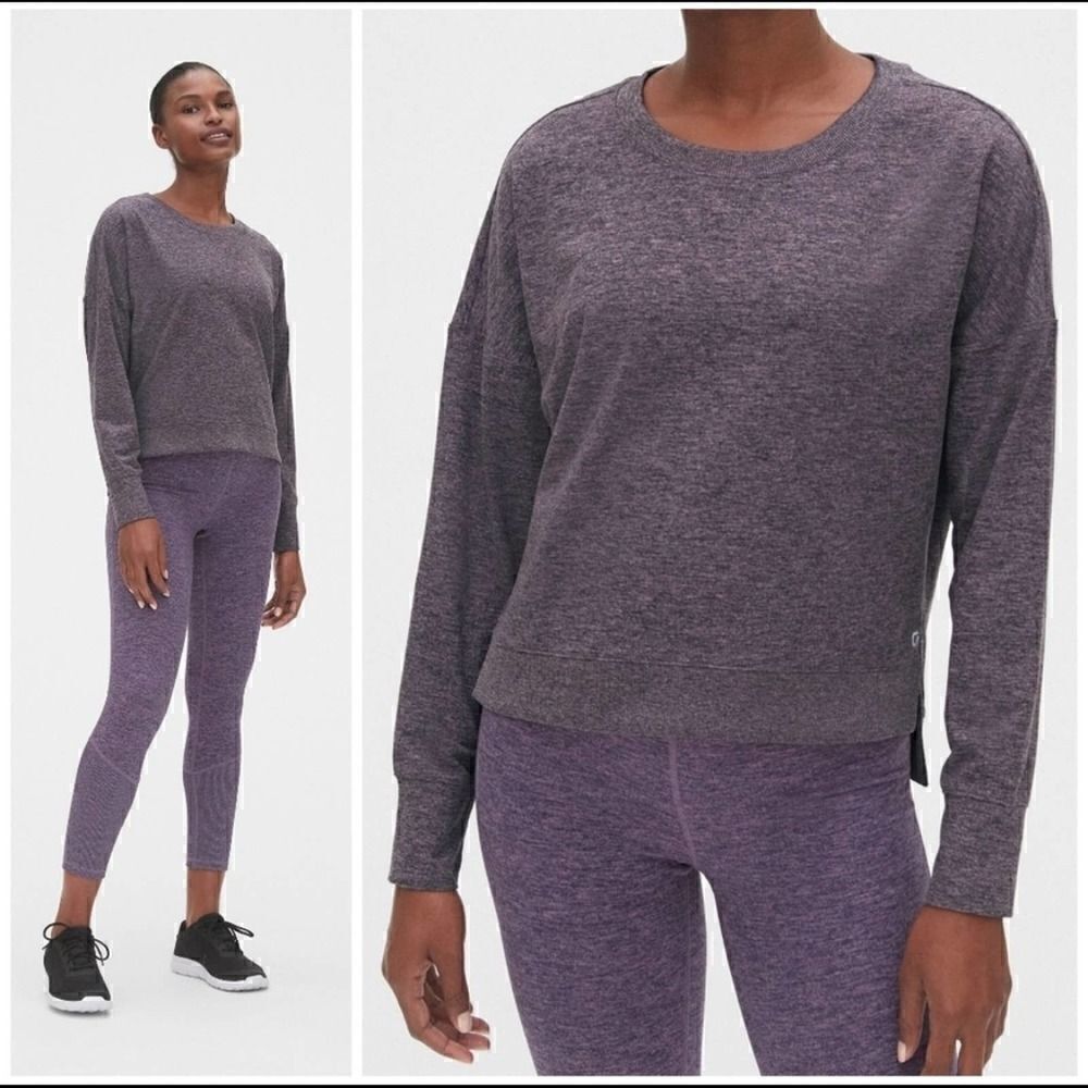 GapFit brushed tech jersey pullover sweatshirt NWT